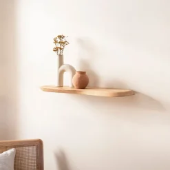 Wandregal Akazie Massivholz Holzregal Wandboard Regal organisch Holz massiv