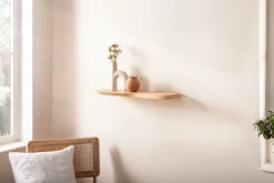Wandregal Akazie Massivholz Holzregal Wandboard Regal organisch Holz massiv