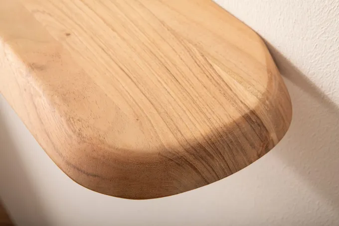 Wandregal Akazie Massivholz Holzregal Wandboard Regal organisch Holz massiv