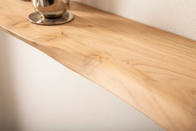 Wandregal Akazie Massivholz Holzregal Wandboard Regal organisch Holz massiv