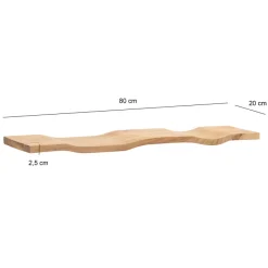 Wandregal Akazie Massivholz Holzregal Wandboard Regal Wellenform Massiv Modern