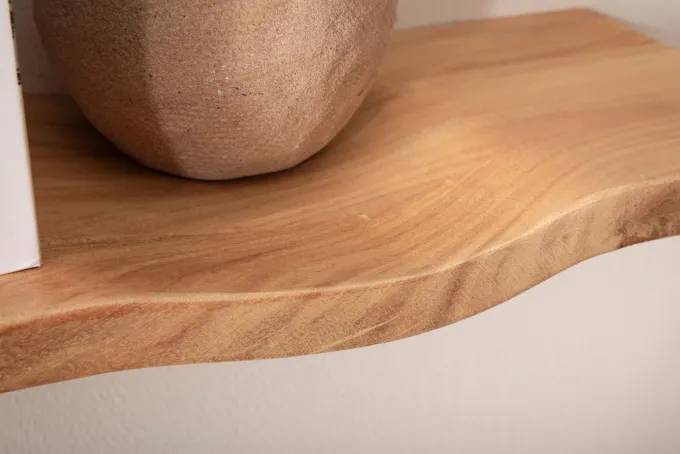 Wandregal Akazie Massivholz Holzregal Wandboard Regal Wellenform Massiv Modern