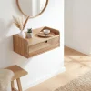 Wandregal Akazie 45x30cm Hängeregal Schublade Holz Massiv Wandboard Regal Wand