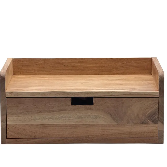 Wandregal Akazie 45x30cm Hängeregal Schublade Holz Massiv Wandboard Regal Wand