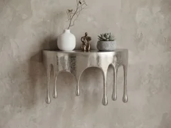 Wandregal Aluminium Silber Tropfen Optik Hängeregal Schweberegal Wandboard Drops