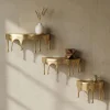 Wandregal 3er Set Aluminium Gold Tropfen Optik Hängeregal Schweberegal Wandboard
