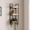 Wandregal FineBuy Hängeregal 27x77x18 cm Massivholz Metall Regal Industrial