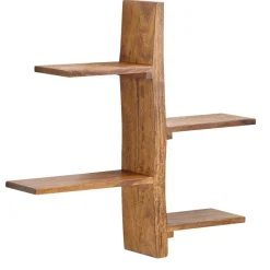 Wandregal FineBuy Hängeregal Holz Massiv 58x60x15 cm Regal Groß Schwebend Baum