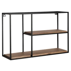 Wandregal FineBuy Hängeregal Holz Metall 60x40x18 cm Regal Rechteckig Massiv