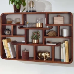 Wandregal Finebuy Hängeregal Holz Massiv 80x55x15 cm Regal Schweberegal Groß