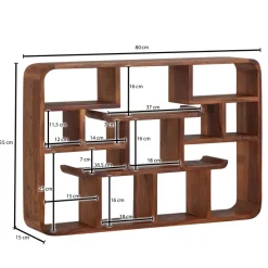 Wandregal Finebuy Hängeregal Holz Massiv 80x55x15 cm Regal Schweberegal Groß