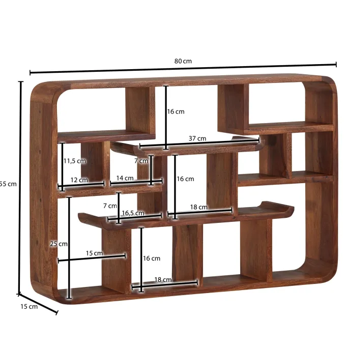 Wandregal Finebuy Hängeregal Holz Massiv 80x55x15 cm Regal Schweberegal Groß