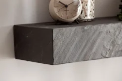 Wandregal FineBuy Massivholz Steinoptik Hängeregal Regal Schweberegal Modern
