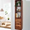 Wandregal FineBuy Schweberegal mit Schubladen 150 cm Holz Regal Hängend Massiv