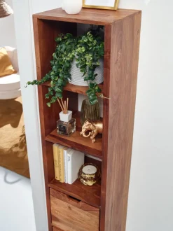 Wandregal FineBuy Schweberegal mit Schubladen 150 cm Holz Regal Hängend Massiv