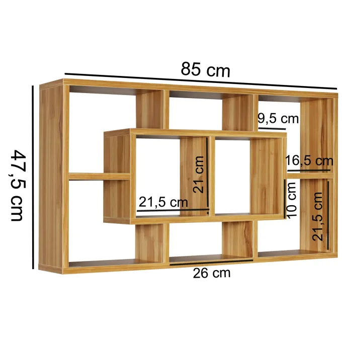 Wandregal PAOLA MDF-Holz Hängeregal Wandboard offen Holzregal Schweberegal eckig