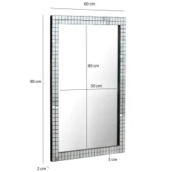 Wandspiegel eckig 90cm Dekospiegel Hängespiegel Flurspiegel Wohnspiegel Spiegel