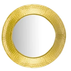 Wandspiegel FineBuy Flurspiegel Rund Metall 60 cm Spiegel Flur Hammerschlag