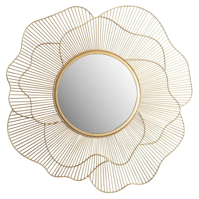 Wandspiegel FineBuy Flurspiegel Rose Metall 77 cm Spiegel Flur Hängespiegel