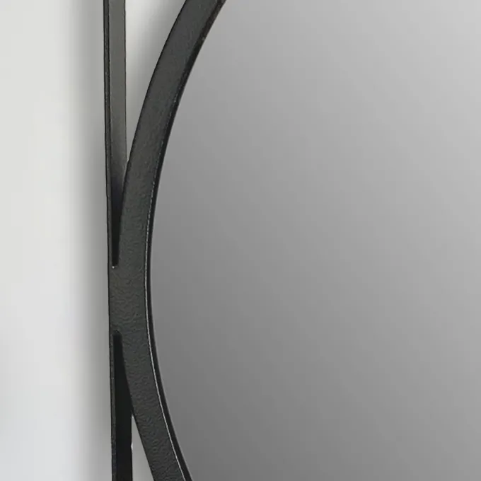 Wandspiegel FineBuy Flurspiegel Rund Metall 54x54 cm Spiegel Hängespiegel