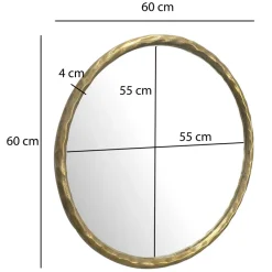 Wandspiegel FineBuy Flurspiegel Rund Metall 60 cm Spiegel Flur Hängespiegel