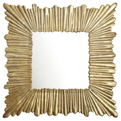 Wandspiegel FineBuy Flurspiegel Quadratisch 75 cm Spiegel Gold Hängespiegel