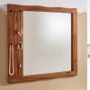 Wandspiegel FineBuy Flurspiegel Holz Massiv 80x80x3 cm Spiegel Flur Diele Groß