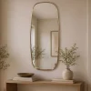 Wandspiegel Flurspiegel Gold Oval 122cm Spiegel Flur Hängespiegel Dekospiegel