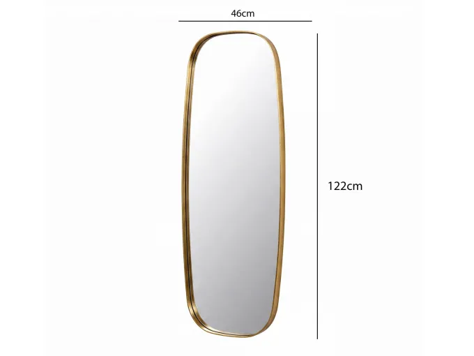 Wandspiegel Flurspiegel Gold Oval 122cm Spiegel Flur Hängespiegel Dekospiegel