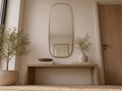 Wandspiegel Flurspiegel Gold Oval 122cm Spiegel Flur Hängespiegel Dekospiegel