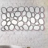 Wandspiegel 56x99 cm Glas Metallrahmen schwarz modern Design Tropfen Spiegel