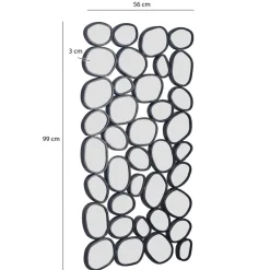 Wandspiegel 56x99 cm Glas Metallrahmen schwarz modern Design Tropfen Spiegel