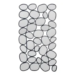 Wandspiegel 56x99 cm Glas Metallrahmen schwarz modern Design Tropfen Spiegel
