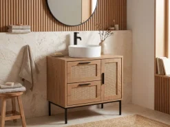 Waschbeckenunterschrank FineBuy Badschrank 60x60x40cm Bad Unterschrank Schublade