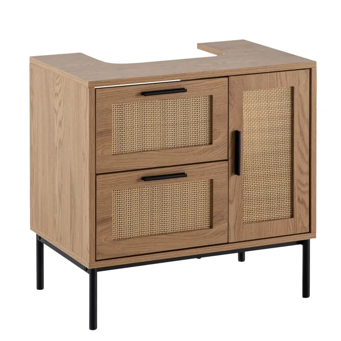 Waschbeckenunterschrank FineBuy Badschrank 60x60x40cm Bad Unterschrank Schublade