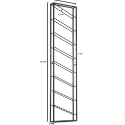 Weinregal FineBuy Flaschenregal Wand 36x150x8 cm Metall Regal Wein Groß Hängend