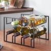 Weinregal 6 Flaschen Weinflaschenhalter Metall Schwarz Weinhalter Weinständer