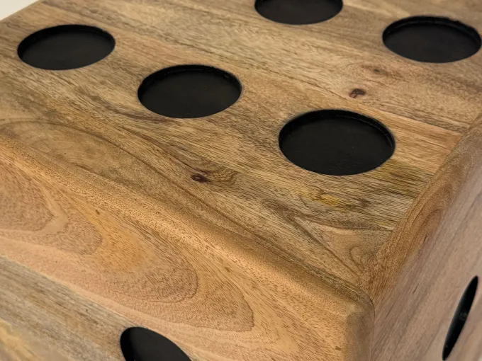 Würfelhocker FineBuy Sitzwürfel Mango Massivholz 41 cm Holzwürfel Beistelltisch