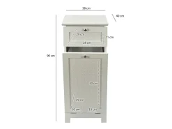 Wäschesammler 38x90x40cm Weiß Nischenschrank Wäschekipper Wäscheschrank Bad